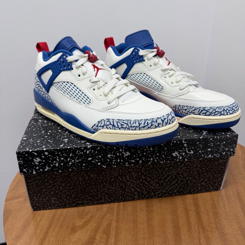 Jordan Spizike Low Mens Sail Storm Blue Elephant Print Sneaker IM2176-133 Sz11.5